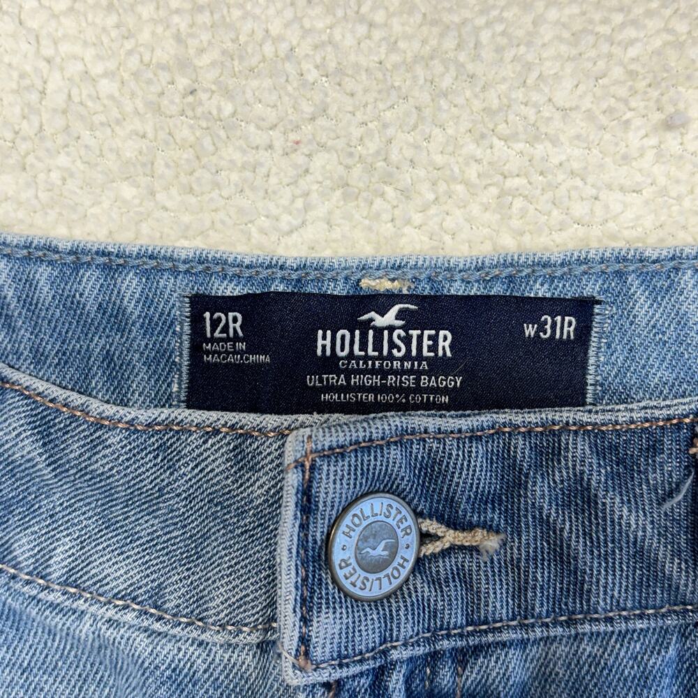 Hollister Jeans Womens 12R W31 Ultra High Rise Baggy Light Wash Streetwear NWT - Picture 10 of 11